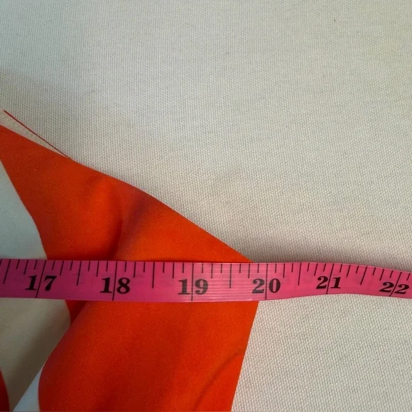 Banana Republic Cotton White Orange Geometric Pattern One Shoulder Midi Dress L - Picture 8 of 10